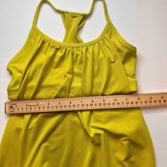 Lululemon Women’s No Limits Tank Top Sport Bra Lime Green Yellow Size 4 - Picture 13 of 16
